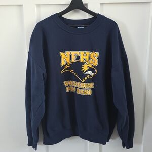 Sweatshirt Vintage NFHS Wolverine Pep Band,Gildan Ultra Blend,Bleu Marine, XL